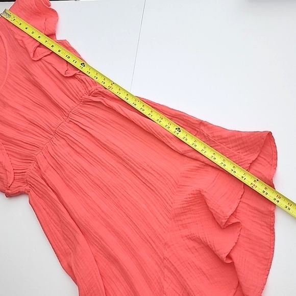 Stark X Ruffle Assymetrical Dress Strawberry Pink Flowy Size Small - Picture 11 of 12